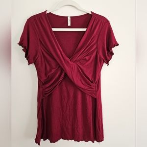 Maroon Nursing-friendly Top